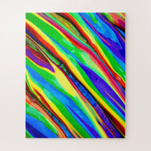 Abstract Glossy Rainbow Paint Jigsaw Puzzle