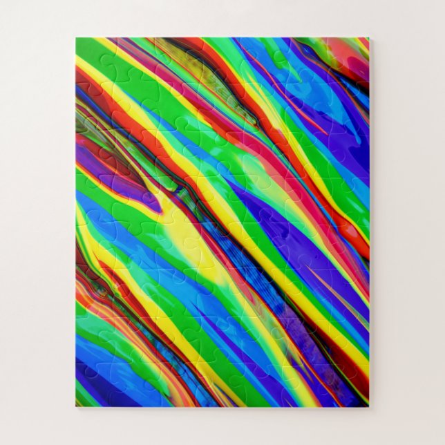 Abstract Glossy Rainbow Paint Jigsaw Puzzle (Vertical)