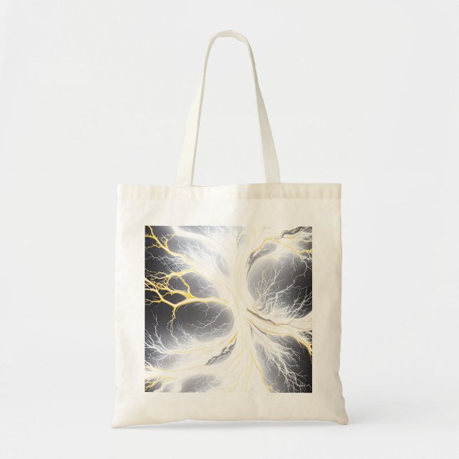 Abstract Glowing Energy Tree Tote Bag (Front)
