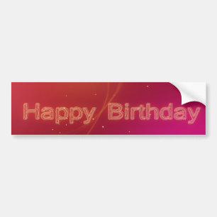 Abstract Glowing Happy Birthday - Bumper Sticker