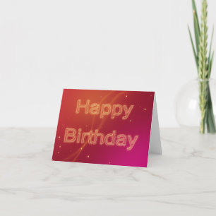Abstract Glowing Happy Birthday - Greeting Card