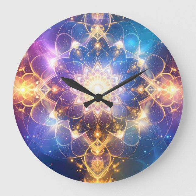 Abstract Glowing Mandala Wall Clock (Front)