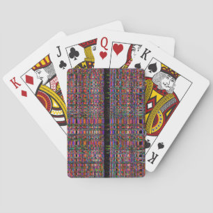 Abstract glowing neon lines pattern playing cards