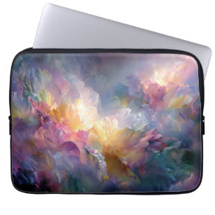 Abstract glowing pastel floral composition laptop sleeve
