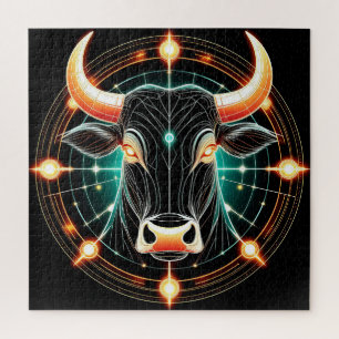 Abstract Glowing Taurus Illustration Jigsaw Puzzle