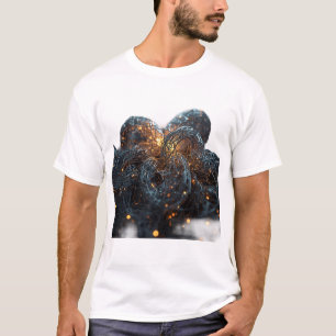 Abstract Glowing Wire Mesh Graphic T-Shirt - Indus