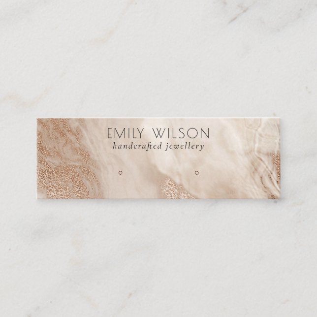 Abstract Gold Agate Texture Stud Earring Display Mini Business Card (Front)