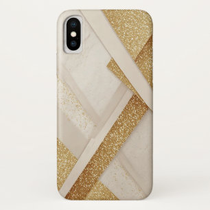 Abstract Gold and Beige Geometric Pattern iPhone X Case
