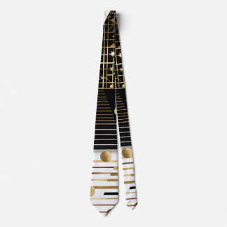 abstract gold and black triangles tie