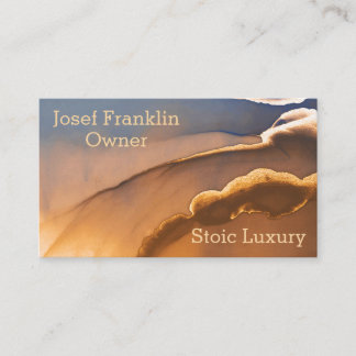 Abstract Gold and Blue Alcohol Ink Business Card