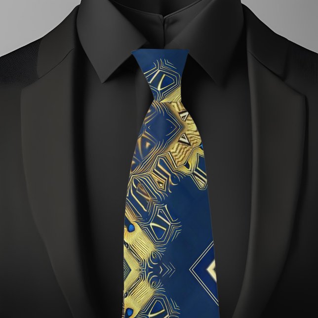 Abstract Gold and Blue Necktie (Creator Uploaded)