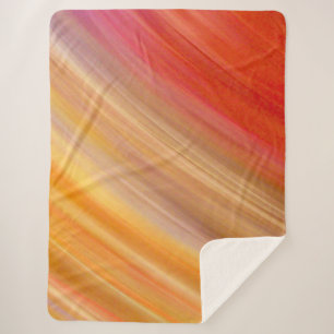 Abstract Gold and Red Streaks Sherpa Blanket