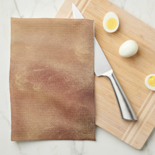 Abstract Gold And Rust Art Tea Towel