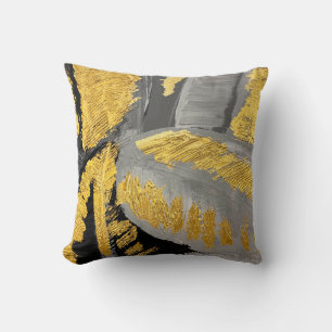 Abstract gold background luxury rich vintage grung cushion