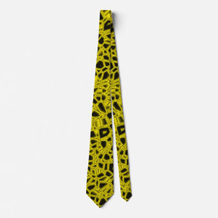 Abstract Gold Black Gothic Tie