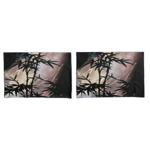 Abstract Gold & Black With Bamboo Pillowcase