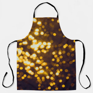 Abstract gold bokeh with black background apron