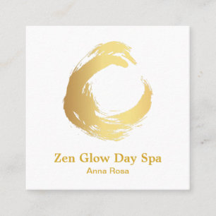 *~* Abstract Gold Brush Reiki Zen Yoga Meditation Square Business Card