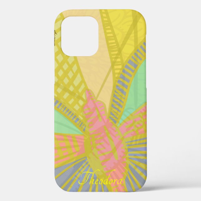 Abstract Gold Butterfly Jad Pink Pattern Case-Mate iPhone Case (Back)