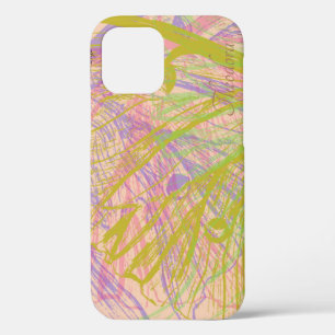 Abstract Gold Butterfly Pink Violet iPhone 12 Case