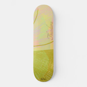 Abstract Gold Butterfly Pink Violet Pastel Pattern Skateboard