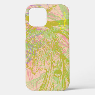 Abstract Gold Butterfly Pink Violet Pattern iPhone 12 Case