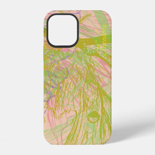 Abstract Gold Butterfly Pink Violet Pattern iPhone Case (Back)
