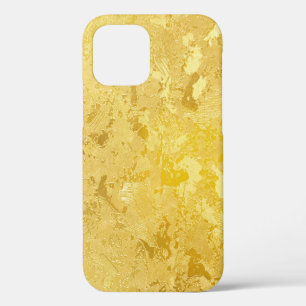Abstract gold colour painted on grunge rough surfa iPhone 12 case