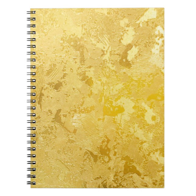 Abstract gold colour painted on grunge rough surfa notebook (Front)