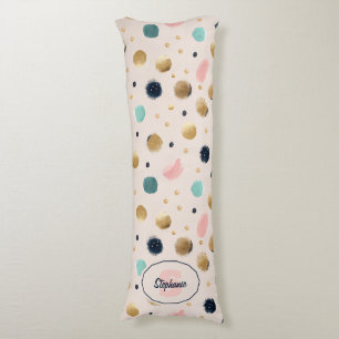 Abstract Gold & Colourful Brushstroke Circle Body Cushion