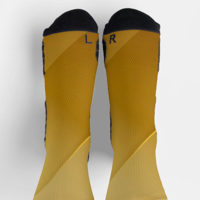 Abstract Gold Diagonal Layers Luxury Art Socks (Top)