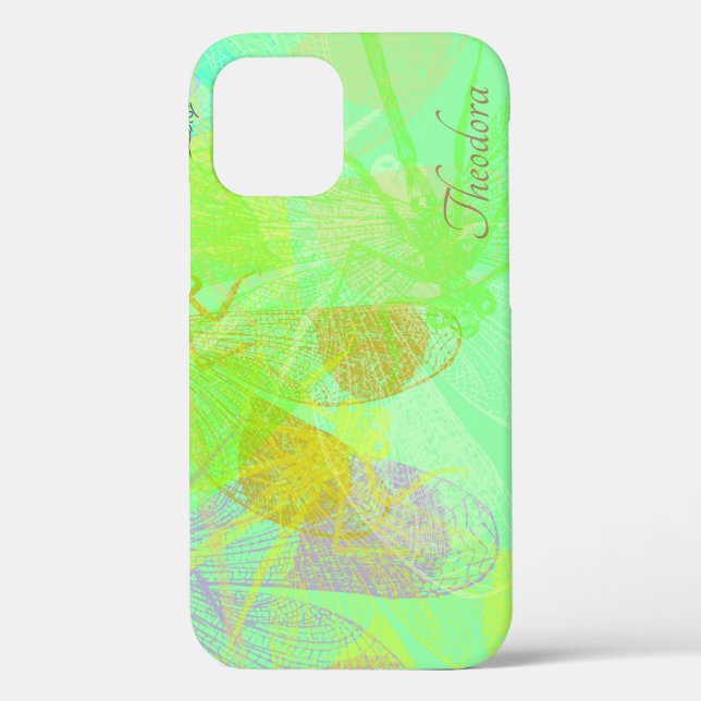 Abstract Gold Dragonfly Blue Pastel Pattern Case-Mate iPhone Case (Back)