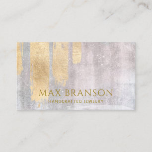 Abstract Gold Faux Metallic Jewellery Designer Business Card