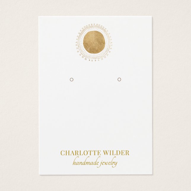 Abstract Gold Foil Circle Necklace Display Card (Front)
