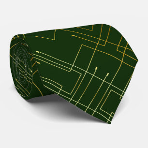 Abstract Gold Foil Neck Tie