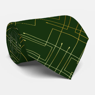 Abstract Gold Foil Neck Tie