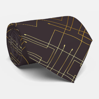 Abstract Gold Foil Neck Tie