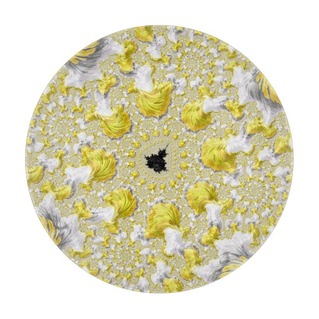 Abstract Gold Fractal Cutting Board (Front)