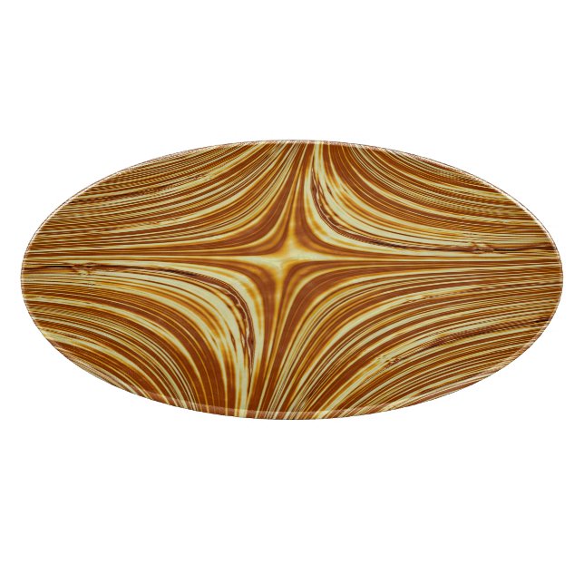 Abstract Gold Fractal Cutting Board (Corner)