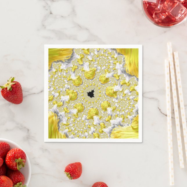 Abstract Gold Fractal Napkin (Insitu)