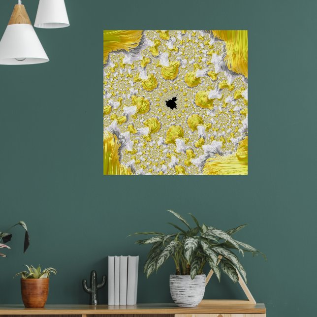 Abstract Gold Fractal Poster (Living Room 1)