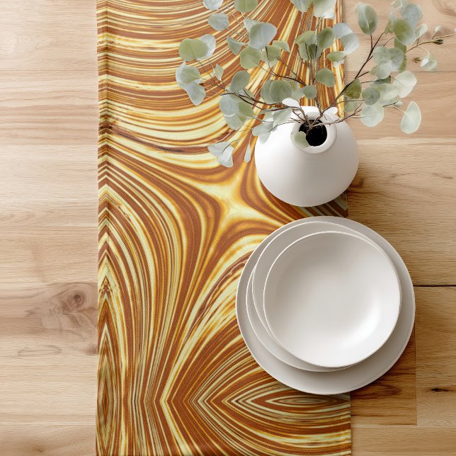 Abstract Gold Fractal Short Table Runner (Creator Uploaded)