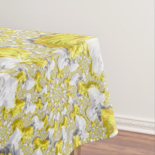 Abstract Gold Fractal Tablecloth