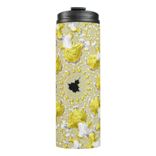 Abstract Gold Fractal Thermal Tumbler (Front)