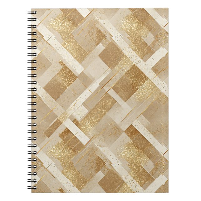 Abstract Gold Geometric Pattern with Metallic Notebook (Front)