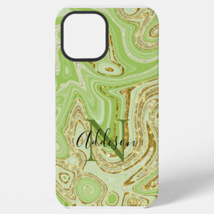 Abstract Gold Glitter Green Chic Stylish iPhone 12 Pro Max Case