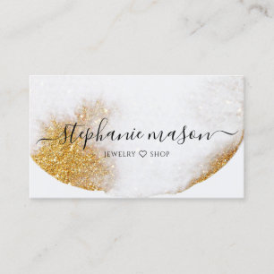 Abstract Gold Glitter Watercolor Business Card