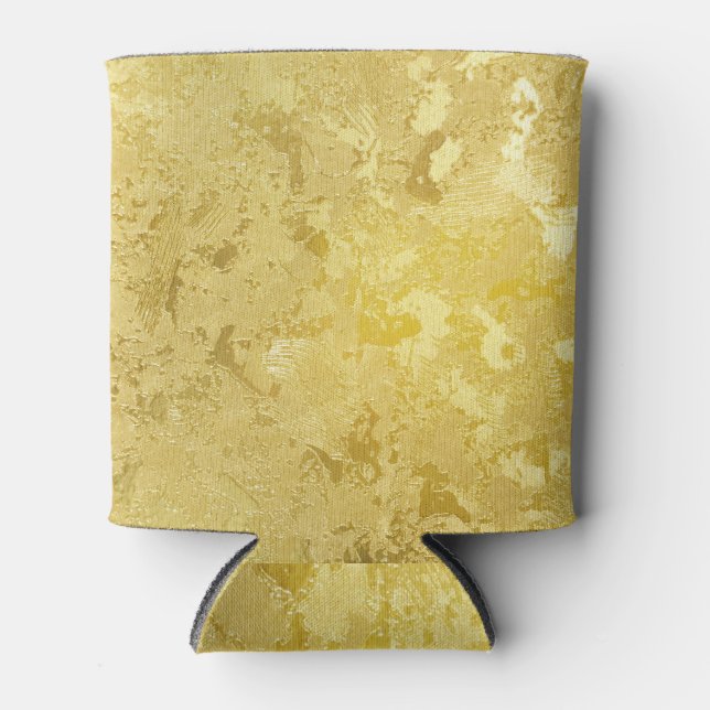 Abstract Gold Grunge Texture Background Can Cooler (Front)