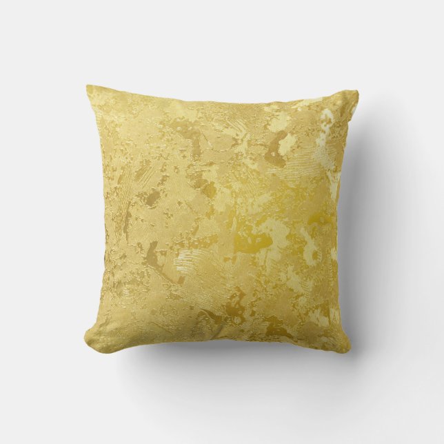 Abstract Gold Grunge Texture Background Cushion (Front)