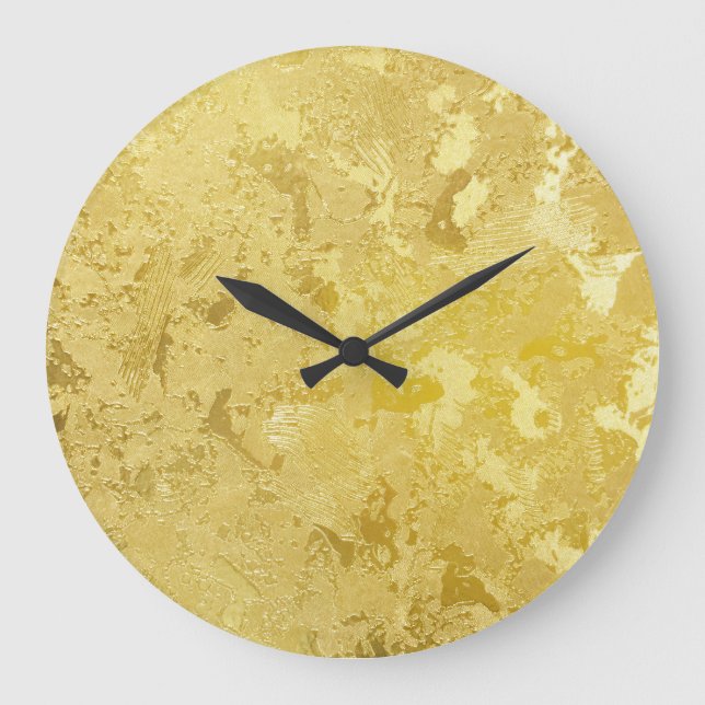 Abstract Gold Grunge Texture Background Large Clock (Front)